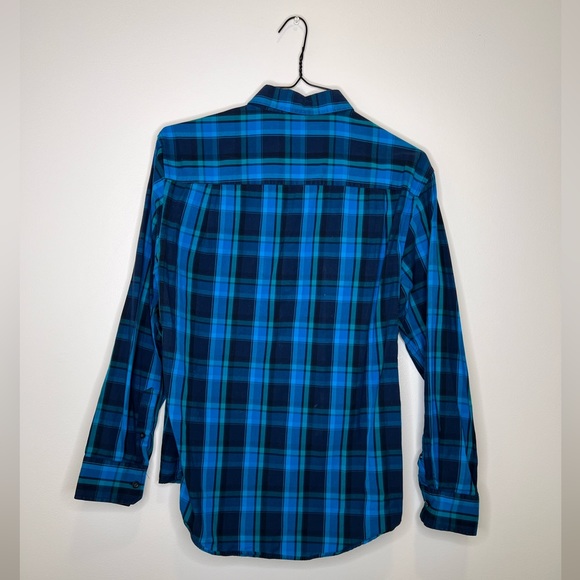 Men's Slim Fit Plaid Dress Shirt - Medium - Picture 2 of 2